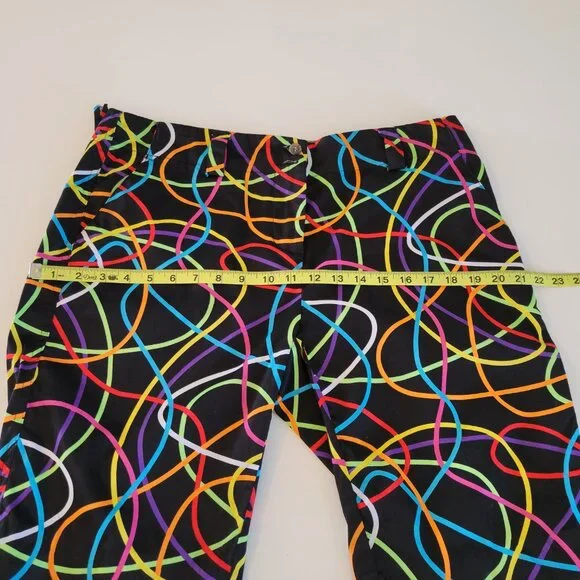 Loudmouth Golf Shorts Bermuda Womens Size 10 Colorful Squiggle Pattern Abstract - Picture 10 of 11